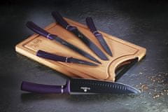 Berlingerhaus Sada nožov BH-2683 s nepriľnavým povrchom + doska 6 ks Purple Metallic Line