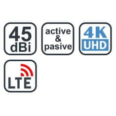 Evolveo Pokojová anténa Xany 2A LTE, 45dBi aktivní DVB-T/ T2, LTE filtr