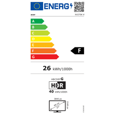 Acer UHD LED monitor Nitro/XV275KV/27&apos;&apos;/IPS/4K UHD/160Hz/0,5ms/Gray/2R (UM.HX5EE.V05)