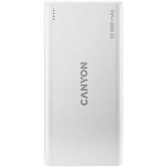 Canyon Powerbanka PB-108B, 10000mAh Li-pol, In MicroUSB+Lightning, Out 2xUSB-A - bílá