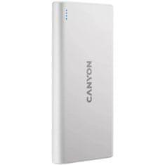 Canyon Powerbanka PB-108B, 10000mAh Li-pol, In MicroUSB+Lightning, Out 2xUSB-A - bílá