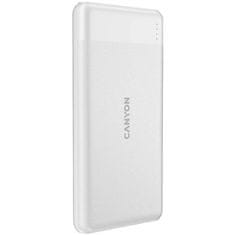 Canyon Powerbanka PB-1009B, 10 000mAh Li-pol, In USB-C+Lightning, Out USB-C PD 20W+1xUSB-A QC 3.0 - bílá