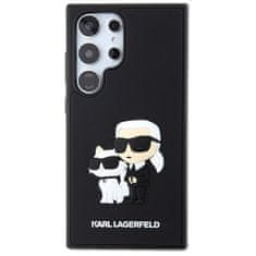 Karl Lagerfeld Kryt na mobil 3D Rubber Karl and Choupette na Samsung Galaxy S24 Ultra - černý