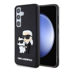 Karl Lagerfeld Kryt na mobil 3D Rubber Karl and Choupette na Samsung Galaxy S24 - černý