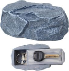 Netscroll Pomôcka na skrývanie kľúčov vo forme kamena, skrytý kameň na uschovanie rezervného kľúča, kameň odolný voči poveternostným vplyvom, umelý kameň na kľúče, dekorácia do záhrady, HideKey