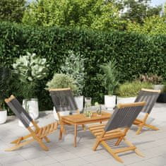 Petromila vidaXL Skladacie záhradné stoličky 4 ks sivé masívne akáciové drevo