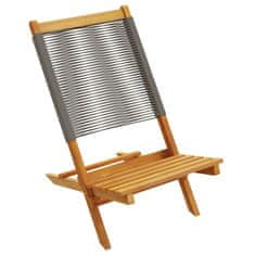 Petromila vidaXL Záhradné stoličky 2 ks sivé masívne akáciové drevo polypropylén