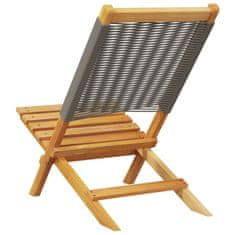 Petromila vidaXL Skladacie záhradné stoličky 4 ks sivé masívne akáciové drevo