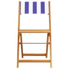 Petromila vidaXL Bistro stoličky 2 ks modrobiele akáciové masívne drevo a látka