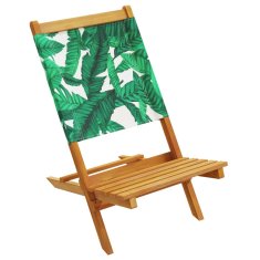 Petromila vidaXL Skladacie záhradné stoličky 4 ks zelená látka a masívne drevo