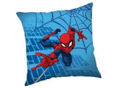 MARVEL COMICS Spider-Man - Dekoratívna štvorcová vankúšiková podložka modrá 40x40 cm, OEKO-TEX 