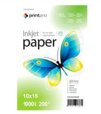 PrintPro Fotopapier PP Vysoko lesklý 200g/m²,1000ks,10x15