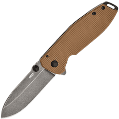 CRKT CR-2495B Squid XM Brown vreckový nôž 7,5 cm, Black Stonewash, hnedá, G10