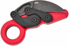 CRKT CR-4041R Provoke Red vreckový nôž - karambit 6,3 cm, Black Stonewash, červená, Grivory