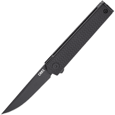 CRKT CR-7081D2K CEO Microflipper Black Drop Point vreckový nôž 6 cm, celočierna, hliník 