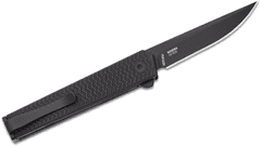 CRKT CR-7081D2K CEO Microflipper Black Drop Point vreckový nôž 6 cm, celočierna, hliník 
