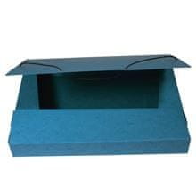HIT Prešpánový box na spisy s gumičkou A4, modrý