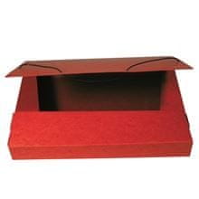 HIT Prešpánový box na spisy s gumičkou A4, červený
