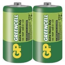 GP Zinková batéria Greencell D, R20, 1,5 V, 2 ks