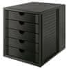 Zásuvkový box Systembox, ECO, 5 zásuviek, čierny