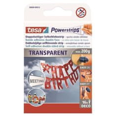 Tesa Dekoračné prúžky Powerstrips,priehľadné, 16ks