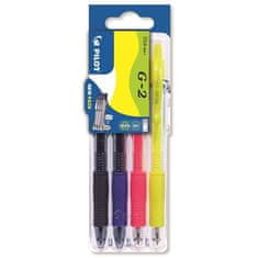 Pilot Gélový roller G-2 07 Neon, set2go, 4 farby