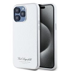 Karl Lagerfeld  Grained PU Hotel RSG Zadný kryt pre iPhone 15 Pro White