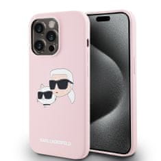 Karl Lagerfeld  Liquid Silicone Double Heads Magsafe zadný kryt pre iPhone 14 Pro Pink