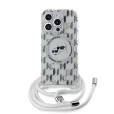 Karl Lagerfeld  IML Monogram Crossbody K&CH Heads MagSafe zadný kryt pre iPhone 15 Pro Max Transparent