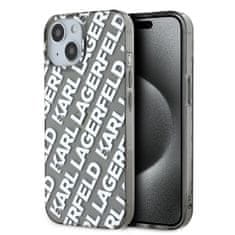 Karl Lagerfeld Zadný kryt IML Electroplated Repeated Logo pre iPhone 15 Silver