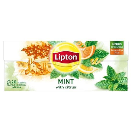 Bylinný čaj Lipton-mäta a citrusové ovocie, 20x1,3 g