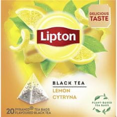 Čierny čaj Lipton Lemon, s citrónom, 20x 1,7 g