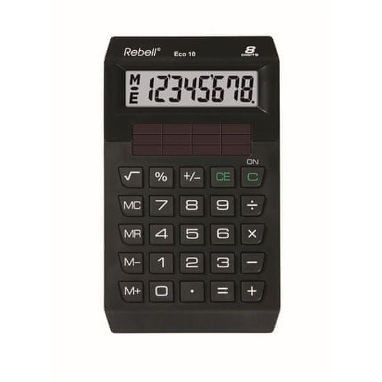 Rebell Vrecková kalkulačka ECO 10 BX, čierna