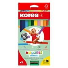 KORES KOLORES Jumbo pastelky 5 mm, s orez. / 12 farieb