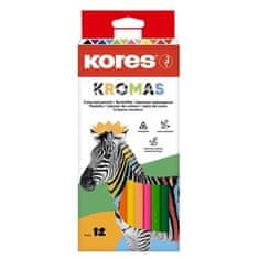 KORES Trojhranné pastelky KROMAS, 3 mm / 12 farieb