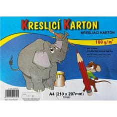 Kresliaci kartón A4 farebný, 180g, 10 listov, 10 farieb