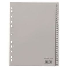 Durable Plastový rozlišovač - A4, sivý, 1-31