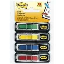 Post-It Záložky, šípky v zásobníku, mix 4 farieb