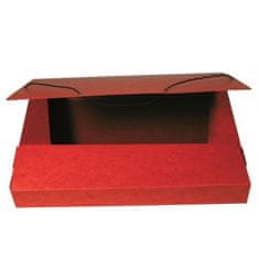 HIT Prešpánový box na spisy s gumičkou A4, červený