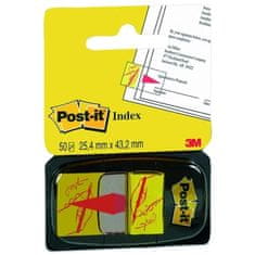 Post-It Záložky, podpis, 25,4 x 43,2 mm, žlté