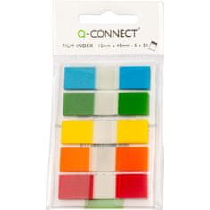 Q-Connect Záložky - plastové, 12,5 x 43 mm, 5 farieb