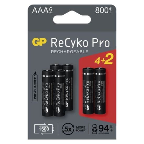 GP Nabíjacia batéria ReCyko Pro-AAA,HR03,800mAh,6ks