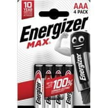 Energizer Alkalické batérie Max 1,5 V, typ AAA, 4ks