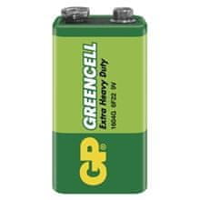 GP Zinková batéria Greencell 6F22, 9V, 1 ks