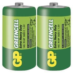 GP Zinková batéria Greencell C, R14, 1,5V, 2 ks