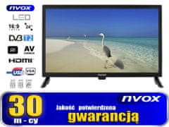 slomart nvox digitálny hdtv led 24 palcový televízor s tunerom dvbt/t2 hevc/h.265 12/24/230v + xiaomi mi stick smart