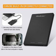 Qoltec Hliníkový Adaptér pre disk M.2 SSD | SATA NGFF na SATA III | 2TB | Super rýchlosť 6Gb/s | Čierny