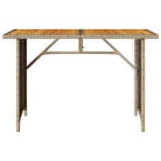 Petromila vidaXL Záhradný stôl s drevenou doskou béžový 110x68x70 cm polyratan