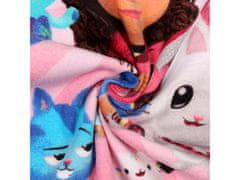 DreamWorks Mačací domček Gabi Detská uterák, pončo s kapucňou pre dievčatko 50x115 cm OEKO-TEX 