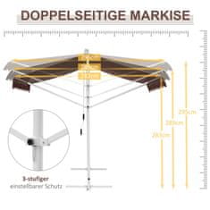 OUTSUNNY Stojaca Markíza 4,5 X 3,4 M Záhradná Markíza Ručná Kľuka Výsuvná Terasová Strieška Nastaviteľná Ochrana Proti Slnku Polyester Káva 